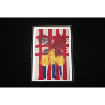 三岸節子 オイルパステル【花】額装　Z774 