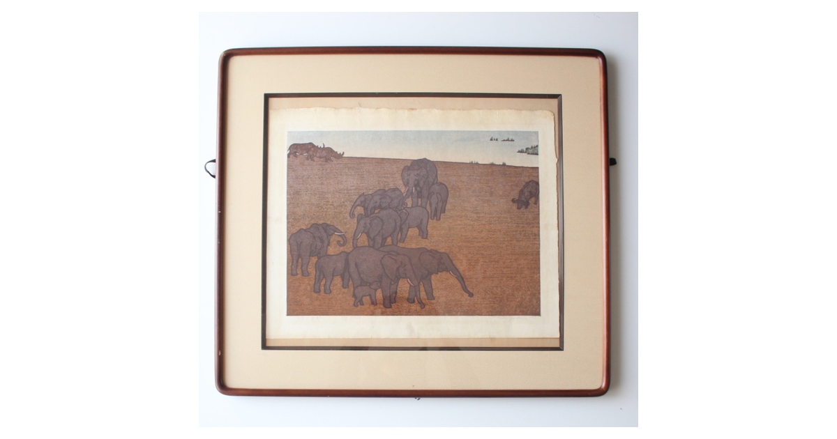 吉田遠志【野生の記憶】木版画 Z794｜骨董店 のびる 古美術 骨董 和風