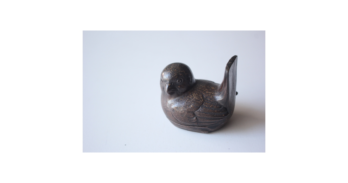 西村春湖 鳥 香合 P627｜骨董店 のびる 古美術 骨董 和風建具 蔵