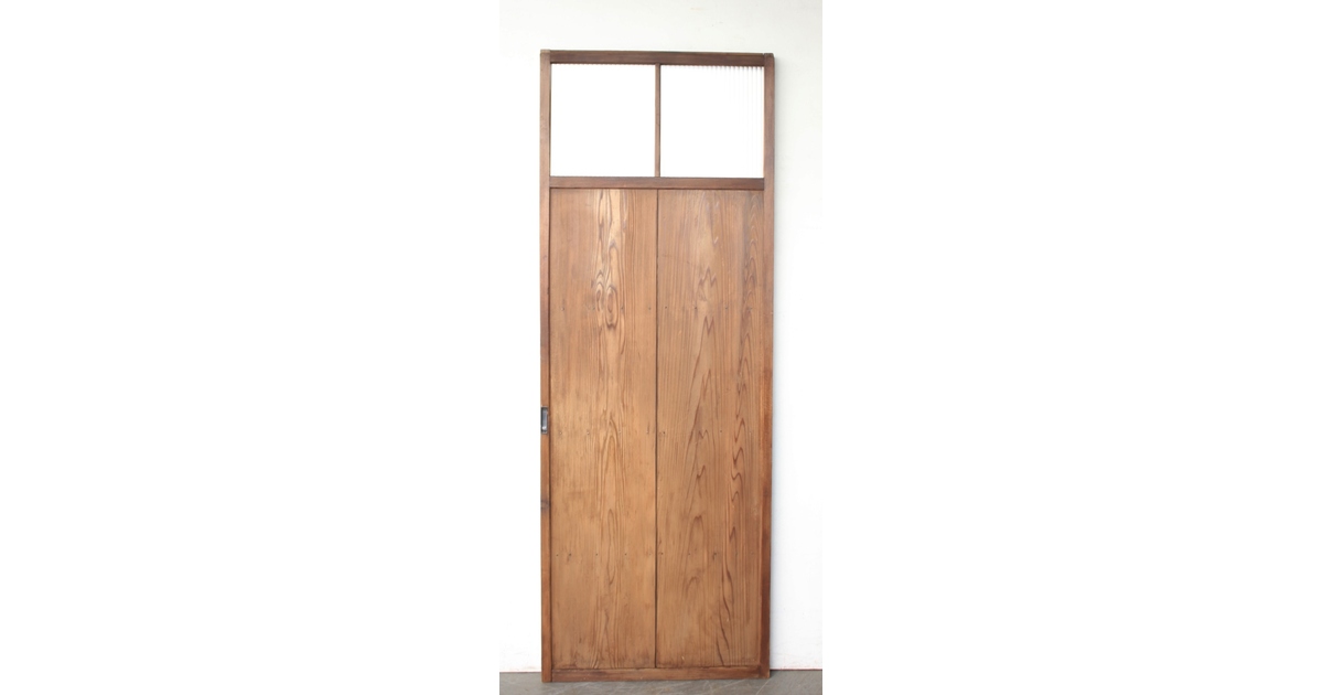 モールガラス雪隠戸 GD0338｜骨董店 のびる 古美術 骨董 和風建具 蔵戸
