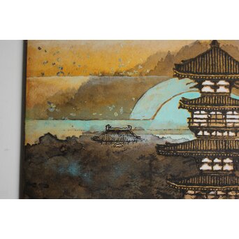 不染鉄 薬師寺 色紙額装　Z836 