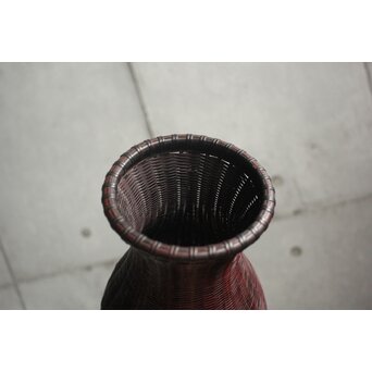 二代 前田竹房斎 磁器写竹籠　U412 