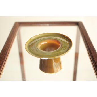 練上手 黄金色 江戸ガラス 盃台　Y068 