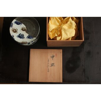 河村蜻山 草花絵変中皿 五客　P645 