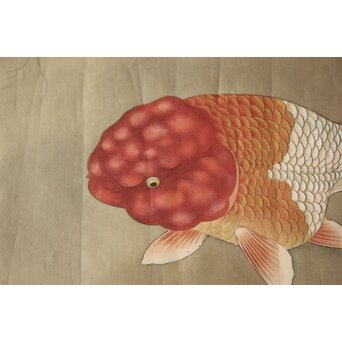 金魚図 額装　Z910 
