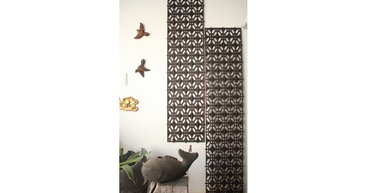 組子 2枚1組 R0564｜骨董店 のびる 古美術 骨董 和風建具 蔵戸