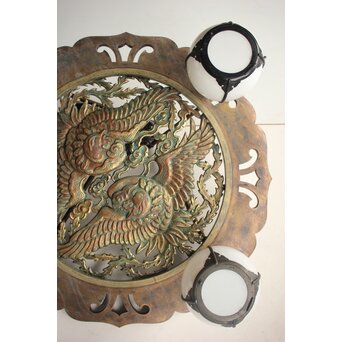 鳳凰紋 4灯シャンデリア照明　A566 