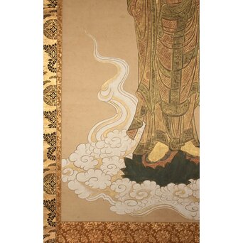 阿弥陀如来 来迎図 紙本掛軸　Z933 