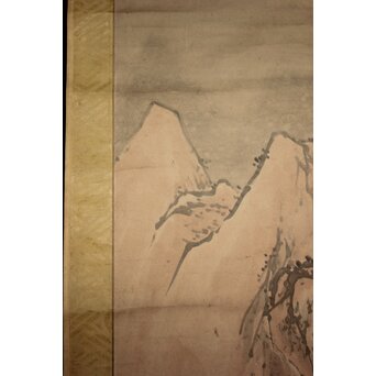 建部凌岱 寒葉斎 山水図 紙本掛軸　Z934 