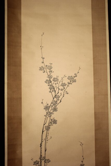 倣 中林竹洞 王元章筆意 墨梅図 紙本掛軸 対幅 Z936｜骨董店