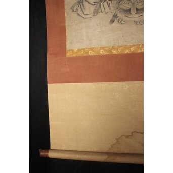 古画 水墨 四睡図 無落款 掛軸　Z940 