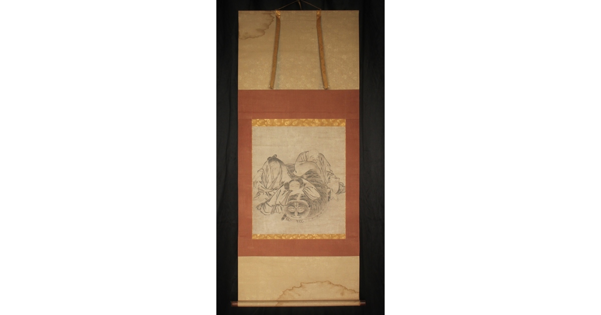 掛軸　天神図　無落款　古美術　逸品　F199 掛軸 天神図 無落款 古美術 逸品 F199 掛軸天神図無落款古美術