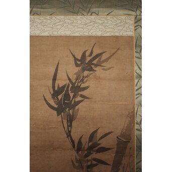 古画　古い掛軸です。 水墨画 古画 竹虎 紙本掛軸 Z941｜骨董店 のびる 古美術 骨董