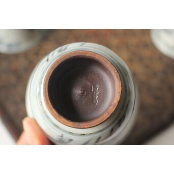 倣 安南意 真葛窯  二十四孝之画 急瓶 煎茶碗　P648 