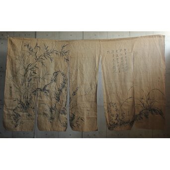 暖簾 水墨画　U423 