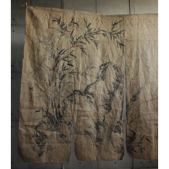 暖簾 水墨画　U423 