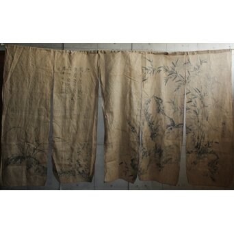 暖簾 水墨画　U423 