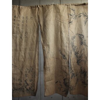 暖簾 水墨画　U423 