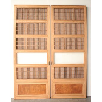 障子枠付 細身格子戸 4枚1組　L1221 AB　ウラ　障子を貼る面