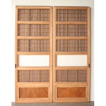 障子枠付 細身格子戸 4枚1組　L1221 CD　ウラ