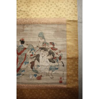 七福神図 紙本掛軸　Z946 