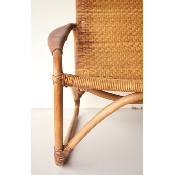 山川ラタン 籐肘掛椅子 2脚1組　T483 