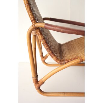 山川ラタン 籐肘掛椅子 2脚1組　T483 