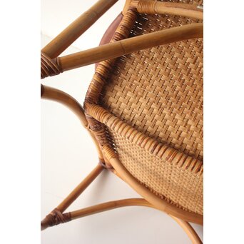 山川ラタン 籐肘掛椅子 2脚1組　T483 