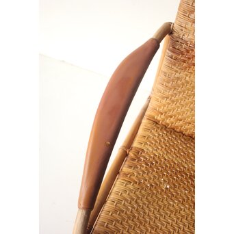 山川ラタン 籐肘掛椅子 2脚1組　T483 