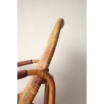 山川ラタン 籐肘掛椅子 2脚1組　T483 