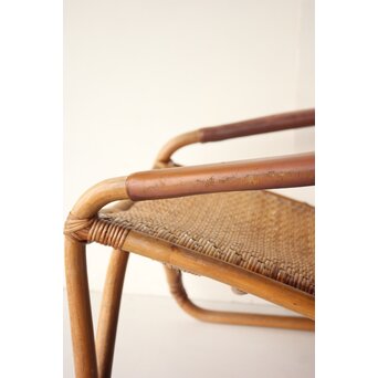 山川ラタン 籐肘掛椅子 2脚1組　T483 