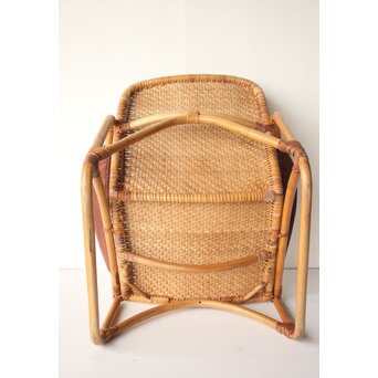 山川ラタン 籐肘掛椅子 2脚1組　T483 