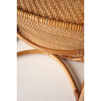 山川ラタン 籐肘掛椅子 2脚1組　T483 