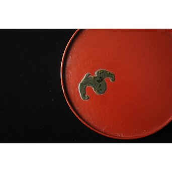 蝙蝠文 素材替 菓子盆 五客　Q409 