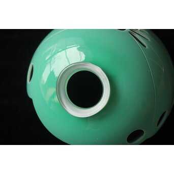 緑色切子 変形兜型傘 電笠　A0570 