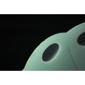 緑色切子 変形兜型傘 電笠　A0570 