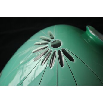 緑色切子 変形兜型傘 電笠　A0570 