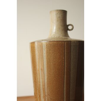 宮之原謙 斑釉蛇の目花生　P651 