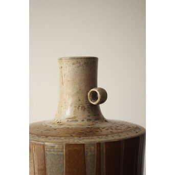 宮之原謙 斑釉蛇の目花生　P651 