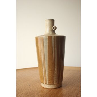 宮之原謙 斑釉蛇の目花生　P651 