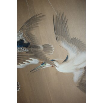 堀田秀叢 五位鷺図 屏風　Z955 