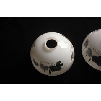 古手 白被切子電笠 2個1組　A0571 