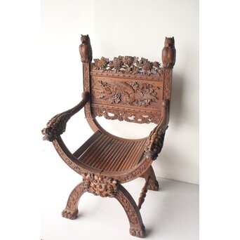 日光彫か ダンテスカチェア 装飾椅子　X651 