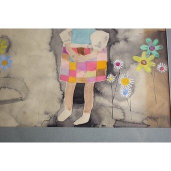 堀文子 子供 水彩　Z962 