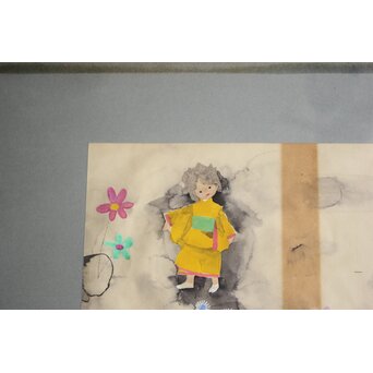堀文子 子供 水彩　Z962 