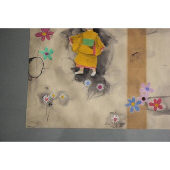 堀文子 子供 水彩　Z962 