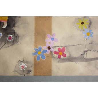 堀文子 子供 水彩　Z962 