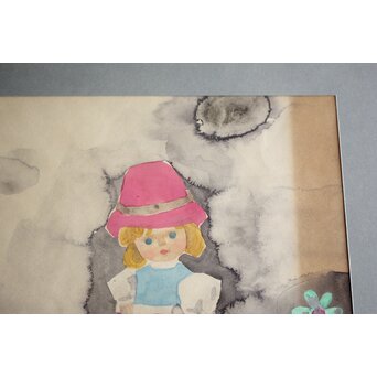 堀文子 子供 水彩　Z962 
