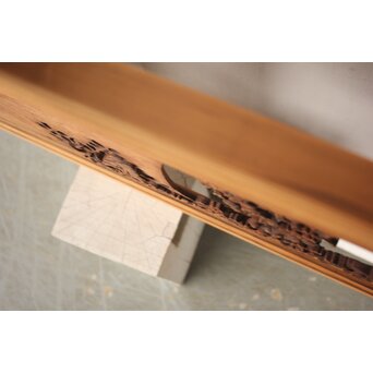 桜 木彫欄間 陽刻陰刻彫　R0567 