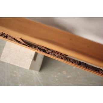 桜 木彫欄間 陽刻陰刻彫　R0567 